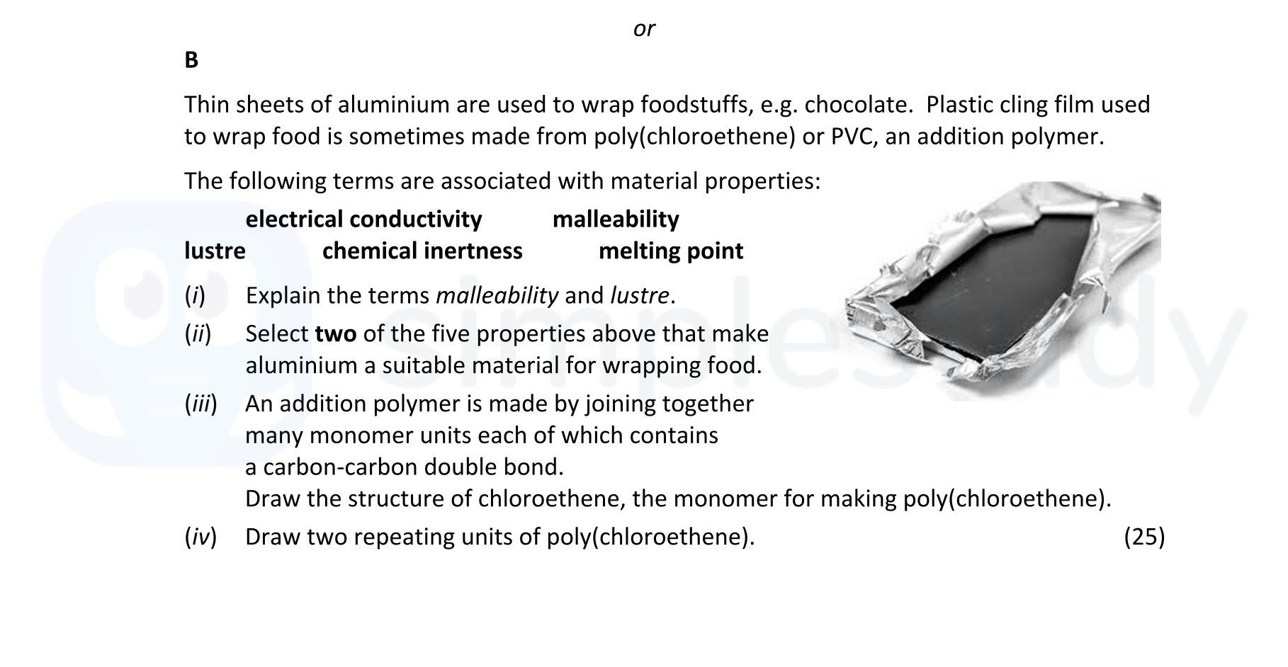 Thin-sheets-of-aluminium-are-used-to-wrap-foodstuffs,-e.g-Leaving Cert Chemistry-Question B-2022.png