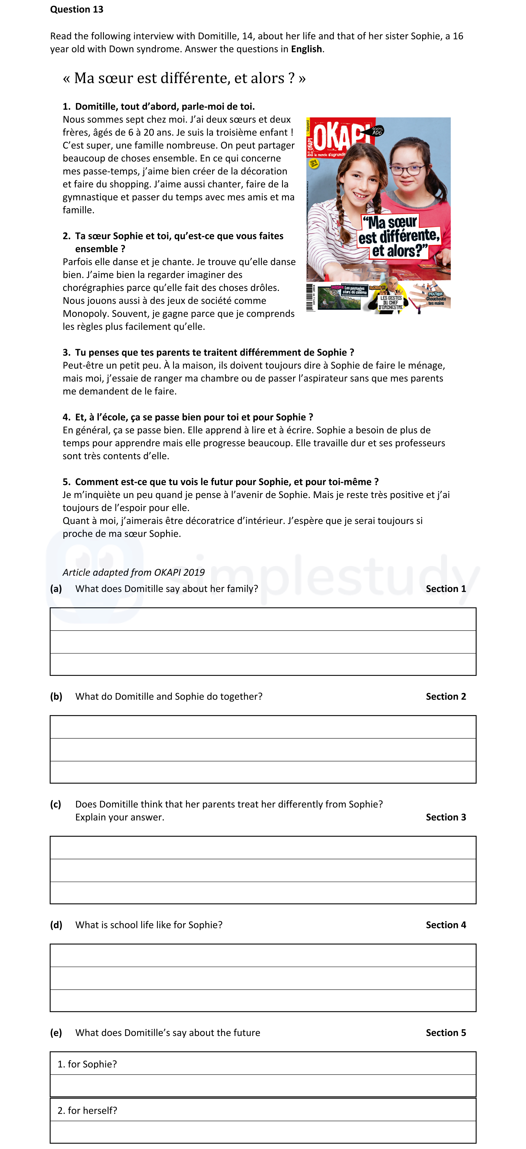 «-Ma-soeur-est-différente,-et-alors-?-»--1-Junior Cycle French-Question 13-2022.png