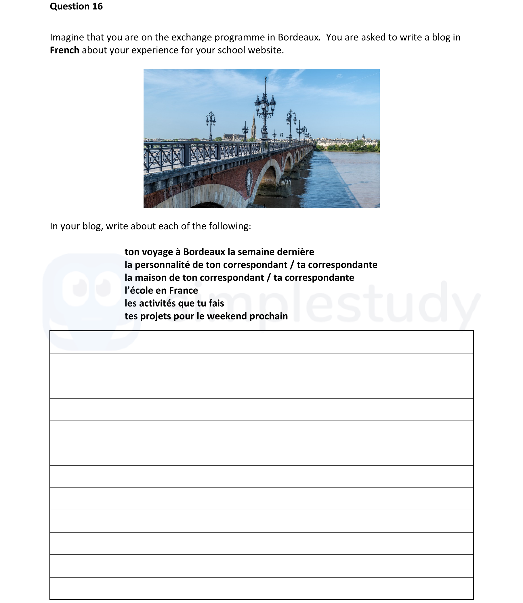 Imagine-that-you-are-on-the-exchange-programme-in-Bordeaux-Junior Cycle French-Question 16-2022.png