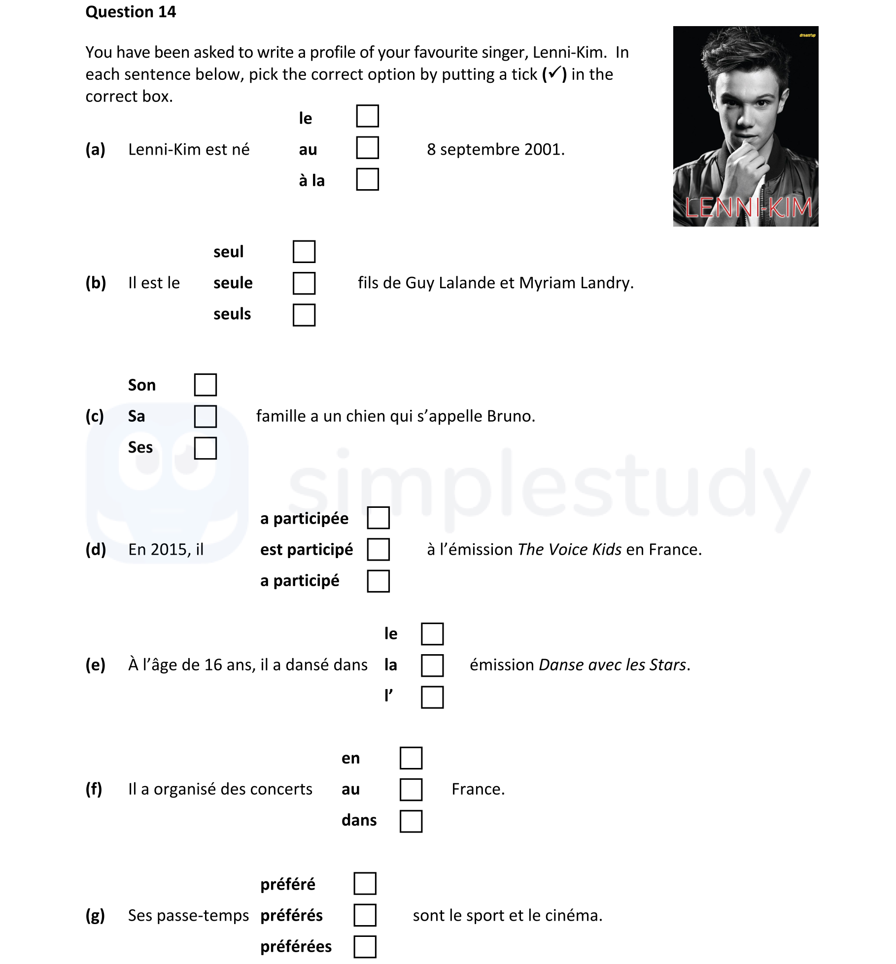 You-have-been-asked-to-write-a-profile-of-your-favourite-singer,-Lenni-Kim-Junior Cycle French-Question 14-2022.png