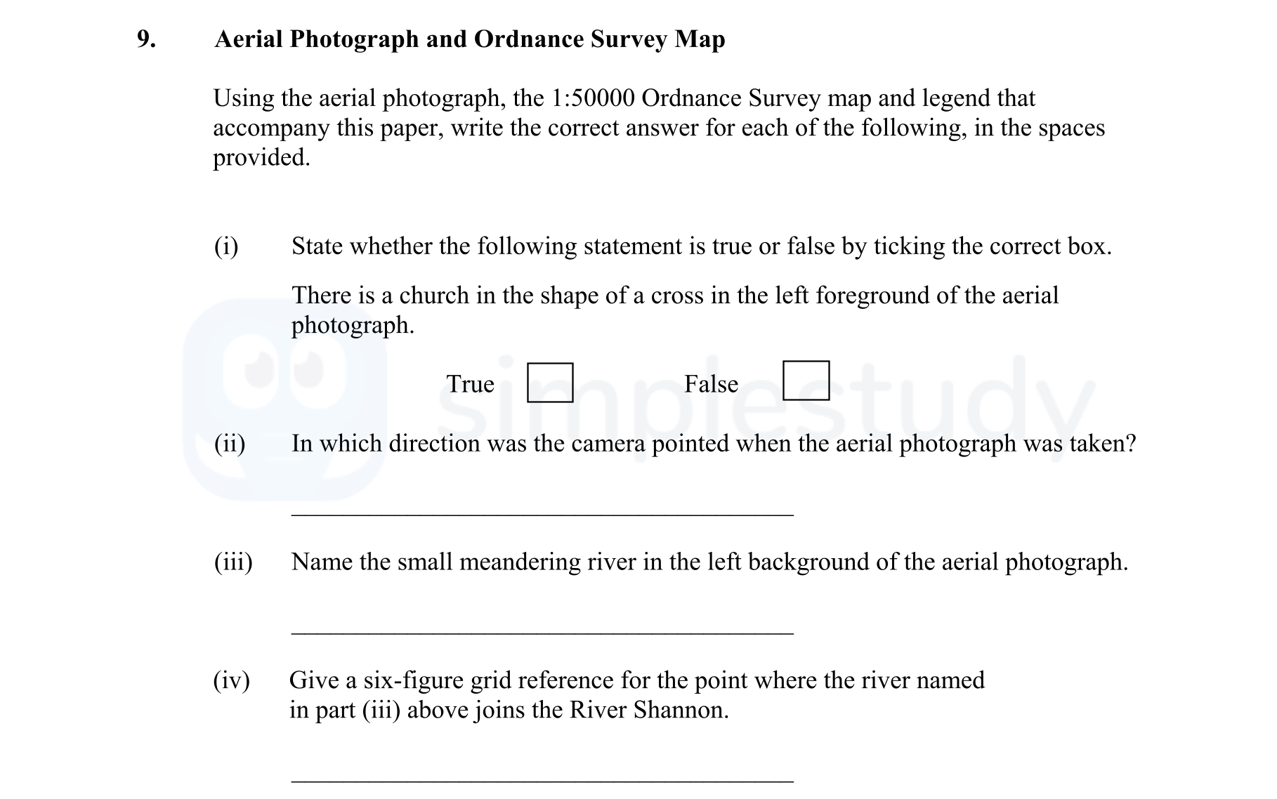 Using-the-aerial-photograph,-the-1:50000-Ordnance-Survey-map-and-legend-that-accompany-this-paper,-write-the-correct-answer-for-each-of-the-following,-in-the-spaces-provided-Leaving Cert Geography-Question 9-2012.png