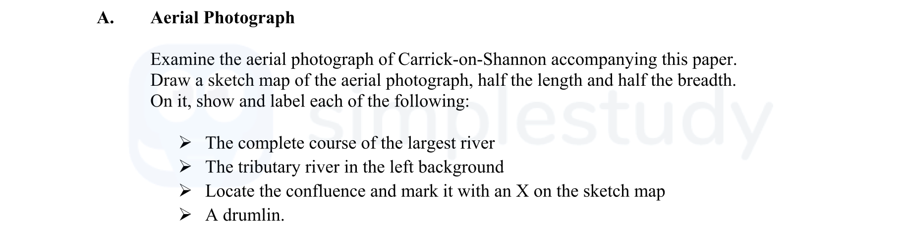Examine-the-aerial-photograph-of-Carrick-on-Shannon-accompanying-this-paper-Leaving Cert Geography-Question A-2012.png