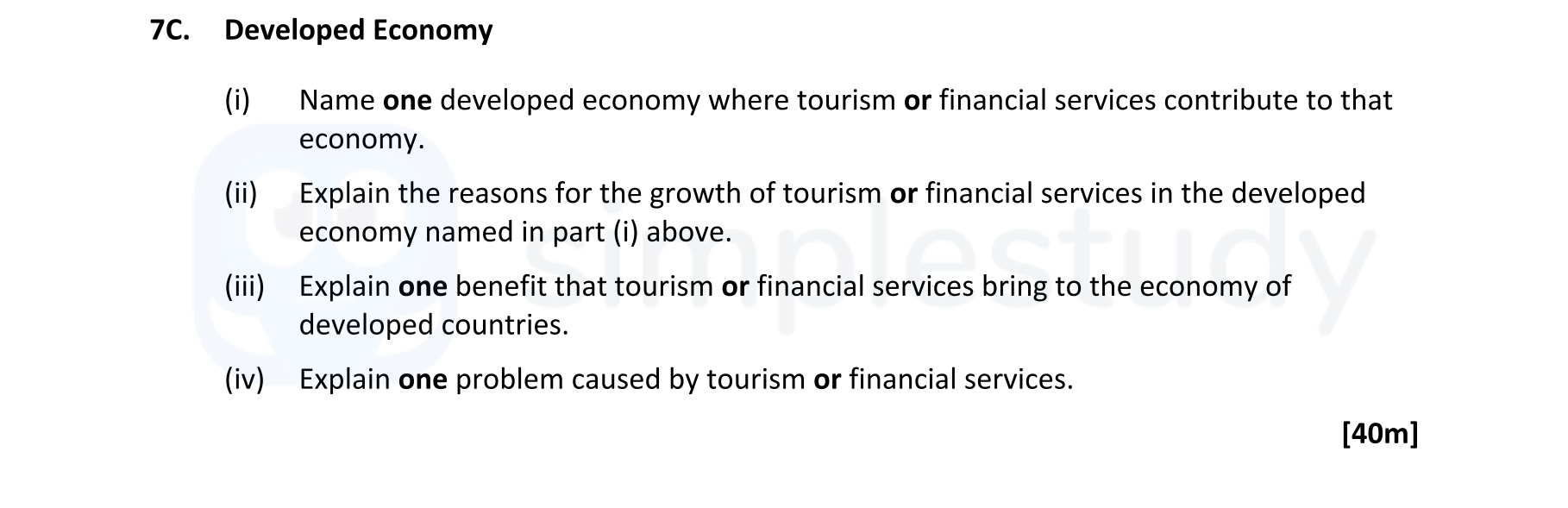 Developed-Economy--(i)-Name-one-developed-economy-where-tourism-or-financial-services-contribute-to-that-economy-Leaving Cert Geography-Question 7C-2022.png