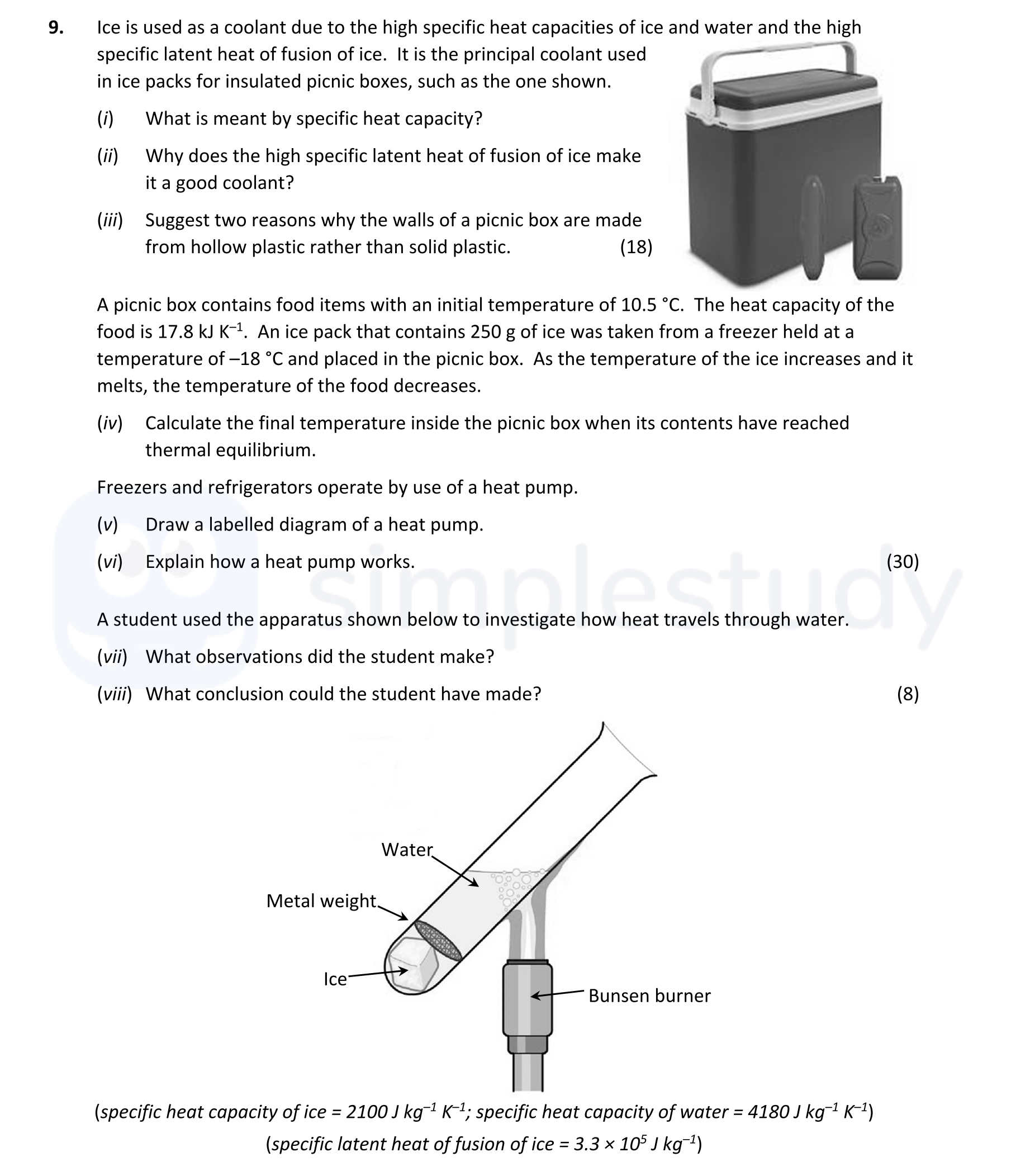 Ice-is-used-as-a-coolant-due-to-the-high-specific-heat-capacities-of-ice-and-water-and-the-high-specific-latent-heat-of-fusion-of-ice-Leaving Cert Physics-Question 9-2021.png