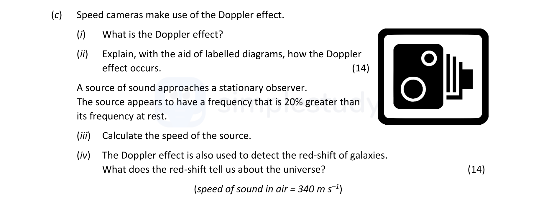 Speed-cameras-make-use-of-the-Doppler-effect-Leaving Cert Physics-Question c-2020.png