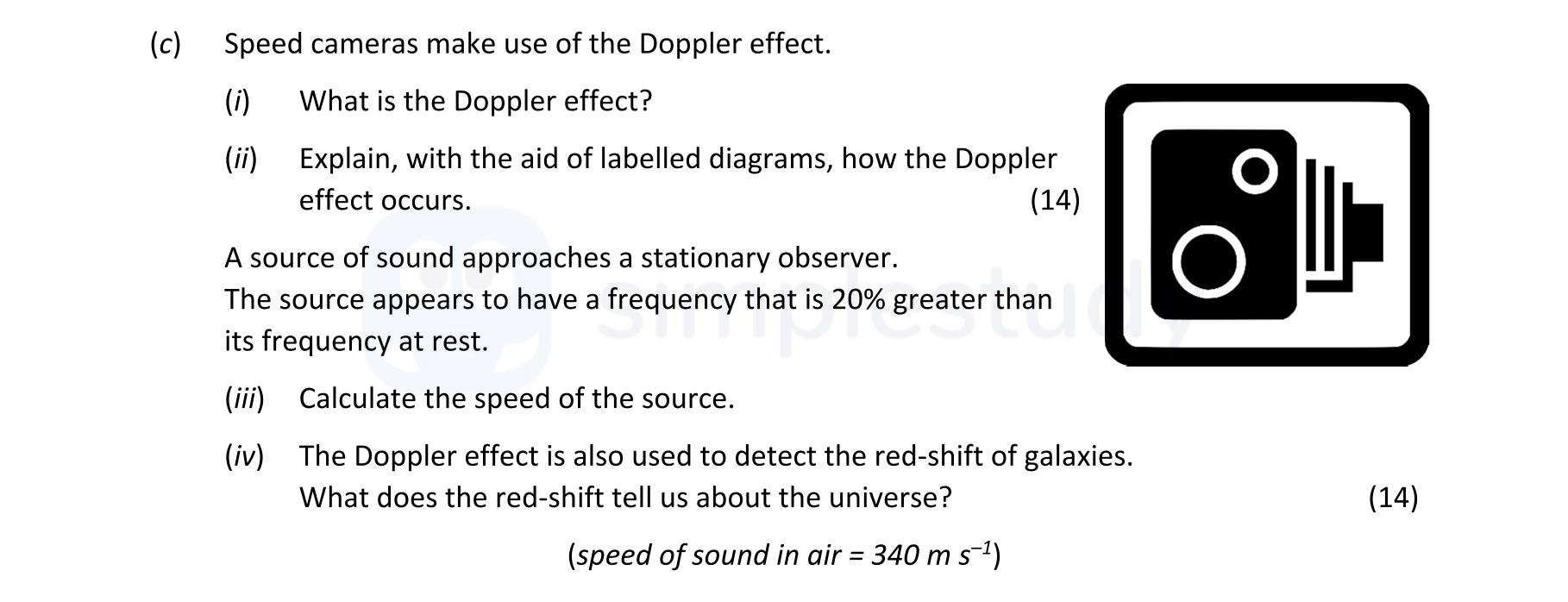 Speed-cameras-make-use-of-the-Doppler-effect-Leaving Cert Physics-Question c-2020.png