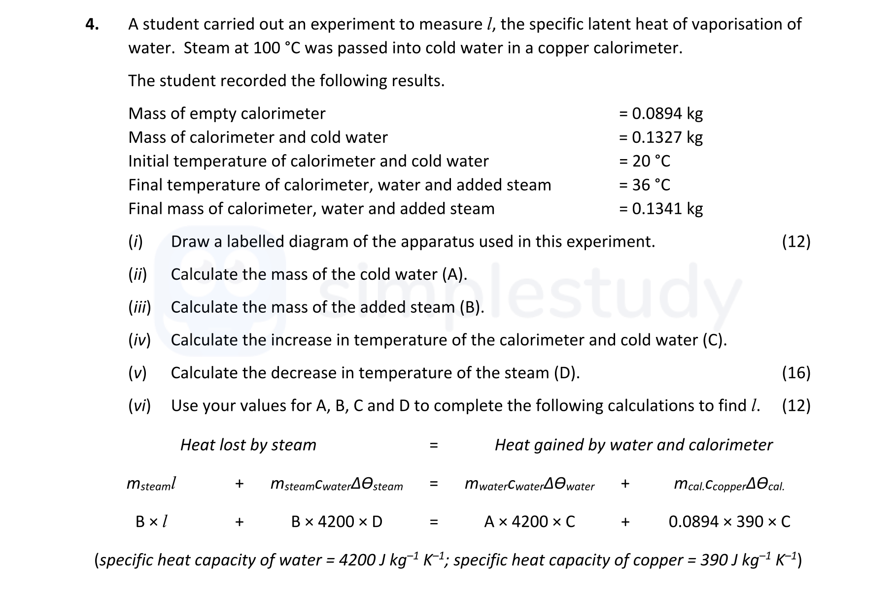 A-student-carried-out-an-experiment-to-measure-l,-the-specific-latent-heat-of-vaporisation-of-water-Leaving Cert Physics-Question 4-2023.png