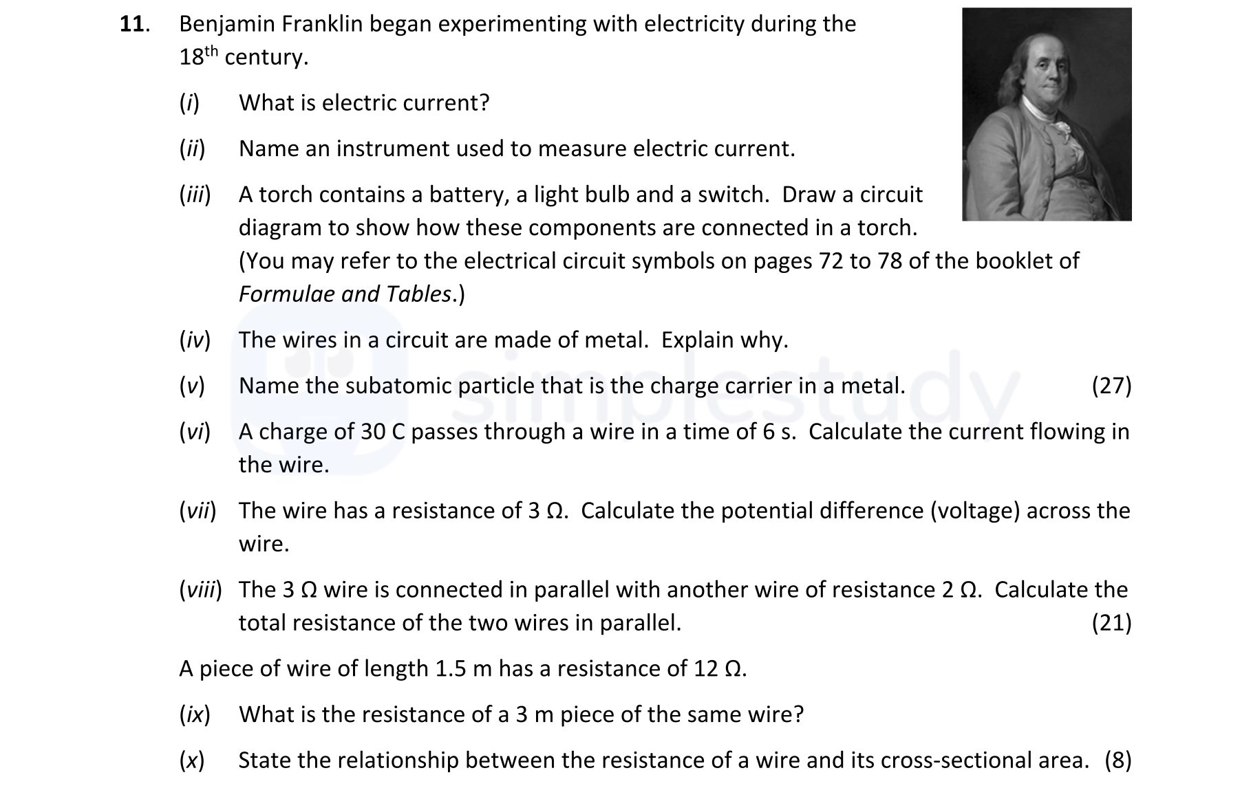 Benjamin-Franklin-began-experimenting-with-electricity-during-the-18th-century-Leaving Cert Physics-Question 11-2022.png