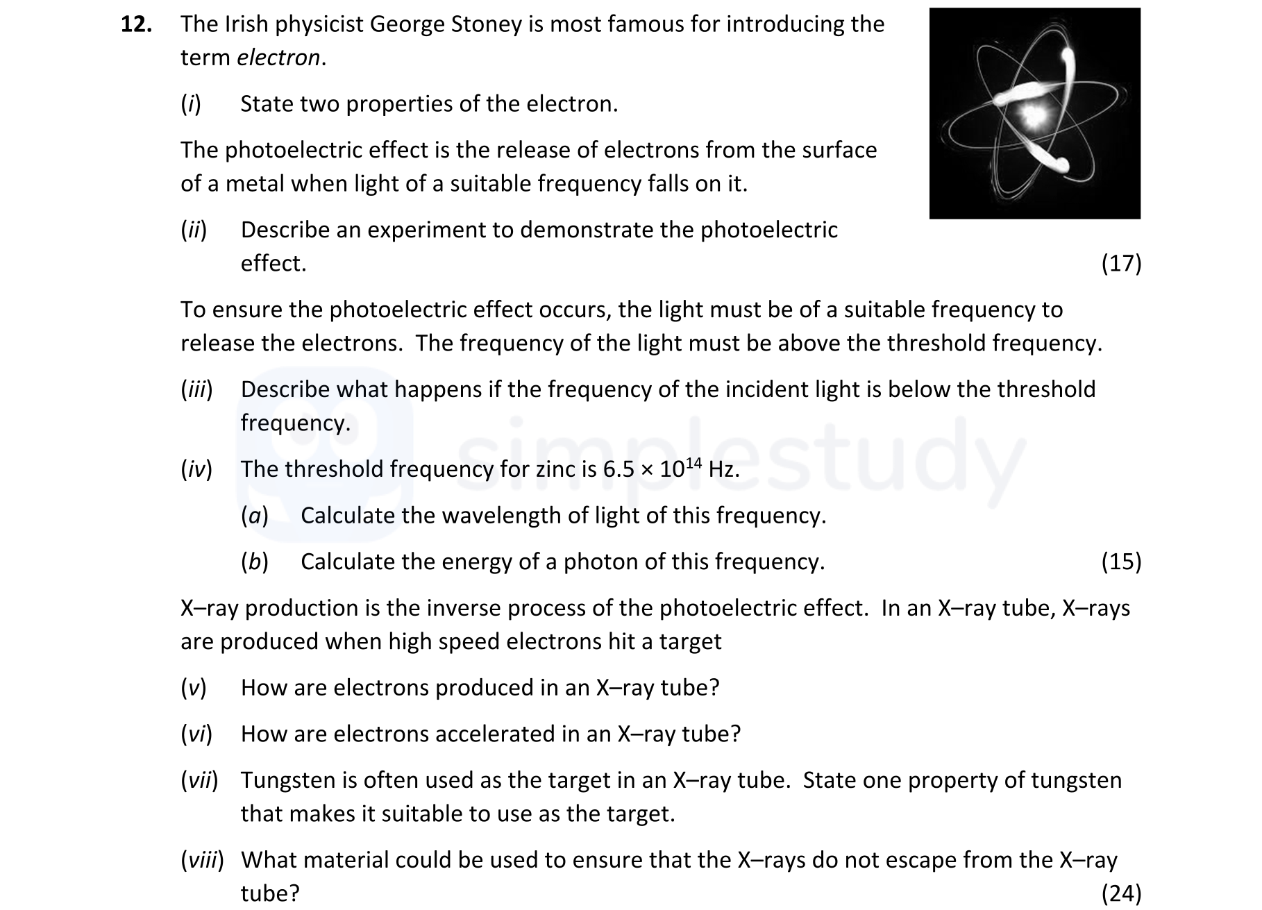 The-Irish-physicist-George-Stoney-is-most-famous-for-introducing-the-term-electron-Leaving Cert Physics-Question 12-2022.png