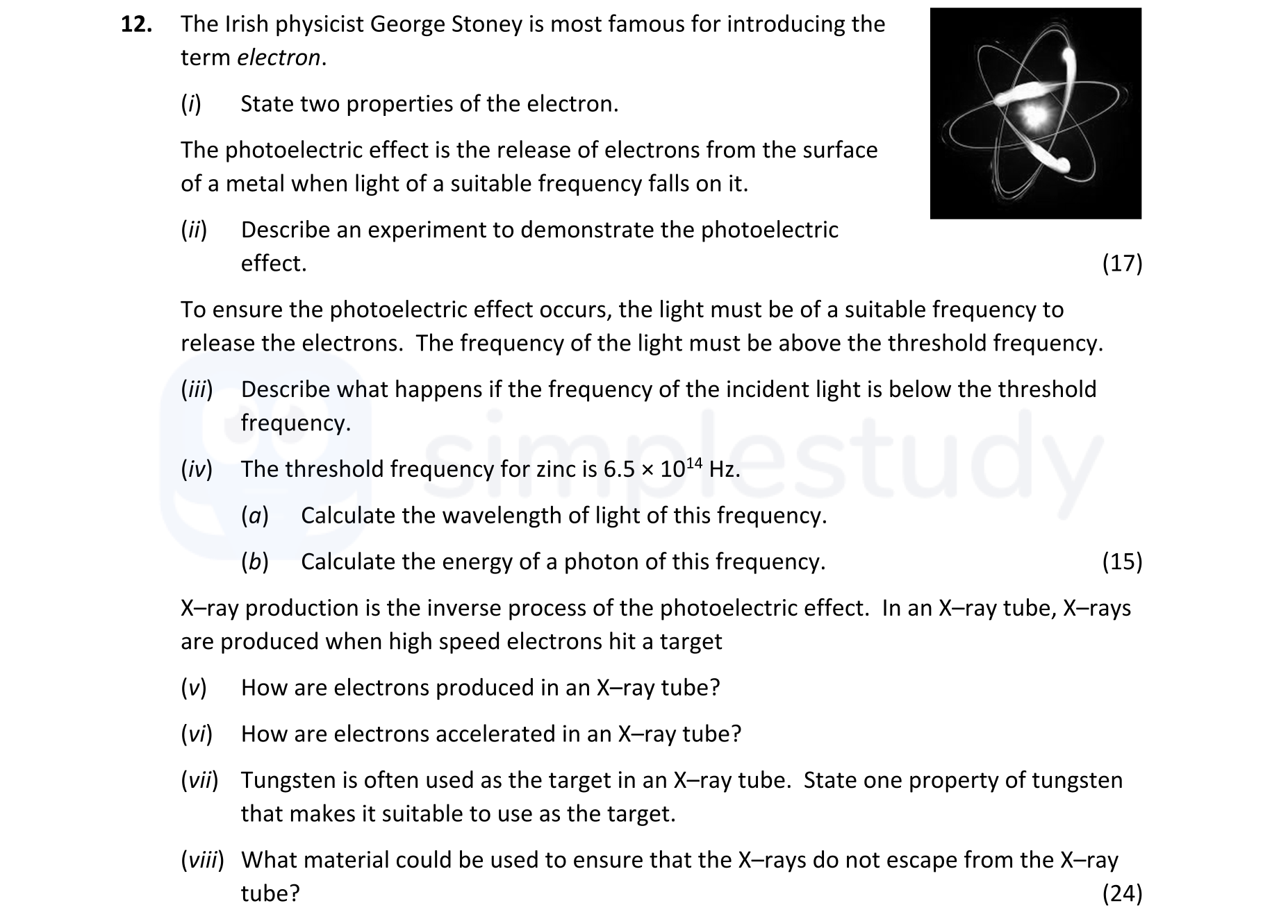 The-Irish-physicist-George-Stoney-is-most-famous-for-introducing-the-term-electron-Leaving Cert Physics-Question 12-2022.png