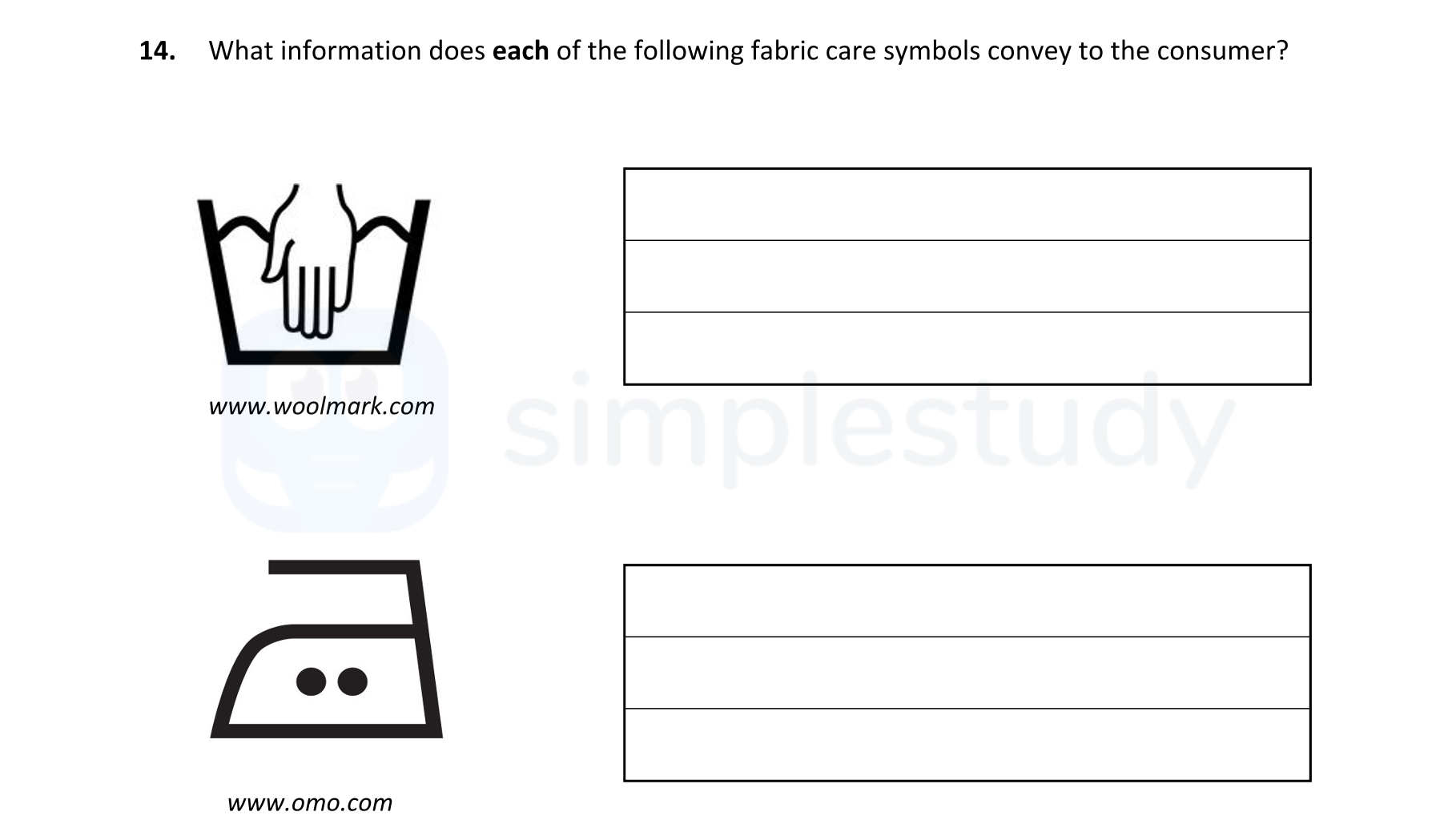 What-information-does-each-of-the-following-fabric-care-symbols-convey-to-the-consumer?--![Woolmark](www.woolmark.com)--![Omo](www.omo.com)-Leaving Cert Home Economics-Question 14-2021.png