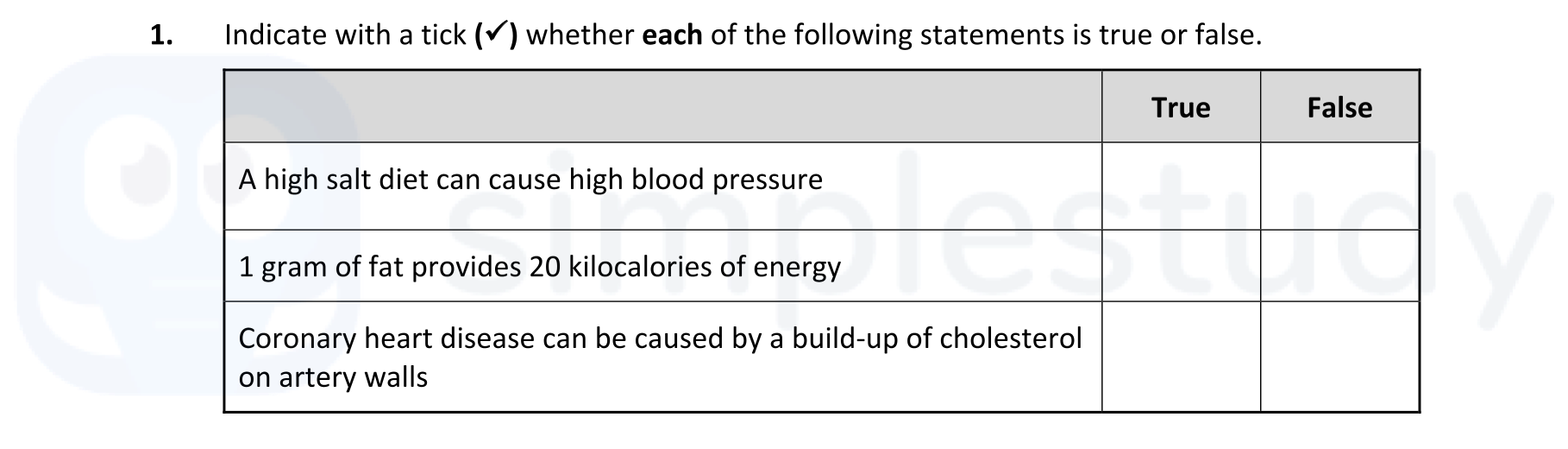 Indicate-with-a-tick-(✓)-whether-each-of-the-following-statements-is-true-or-false-Leaving Cert Home Economics-Question 1-2022.png