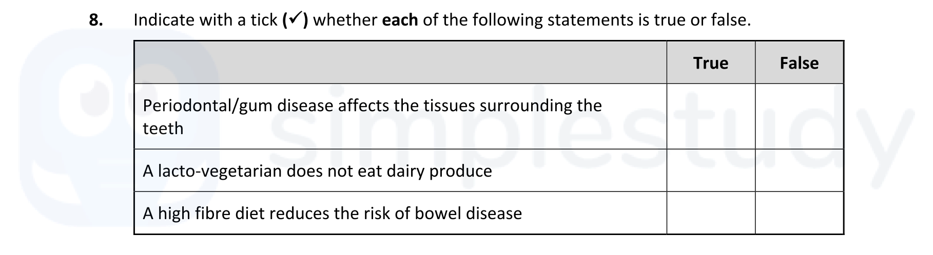 Indicate-with-a-tick-(✓)-whether-each-of-the-following-statements-is-true-or-false-Leaving Cert Home Economics-Question 8-2021.png