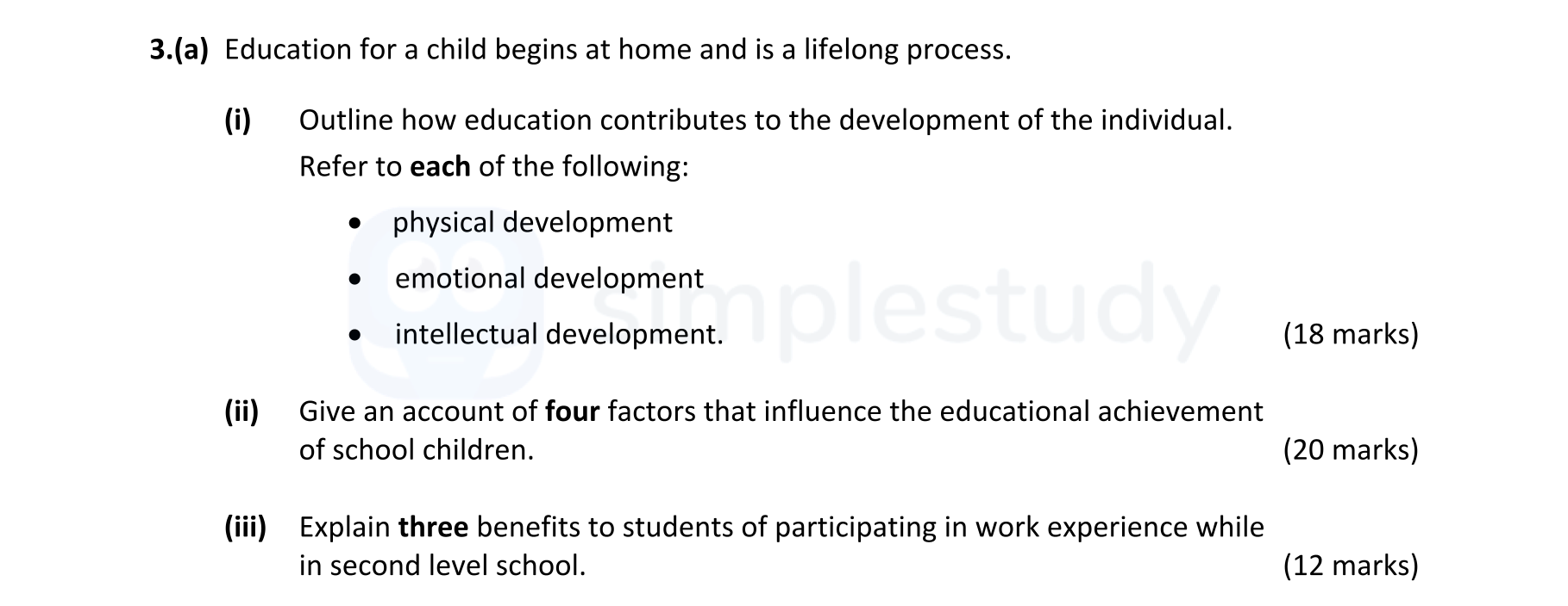 Education-for-a-child-begins-at-home-and-is-a-lifelong-process-Leaving Cert Home Economics-Question 3(a)-2021.png