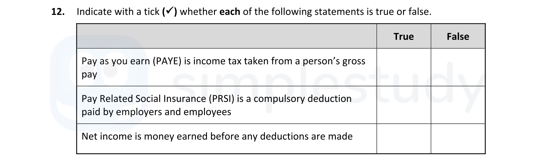 Indicate-with-a-tick-(✓)-whether-each-of-the-following-statements-is-true-or-false-Leaving Cert Home Economics-Question 12-2022.png
