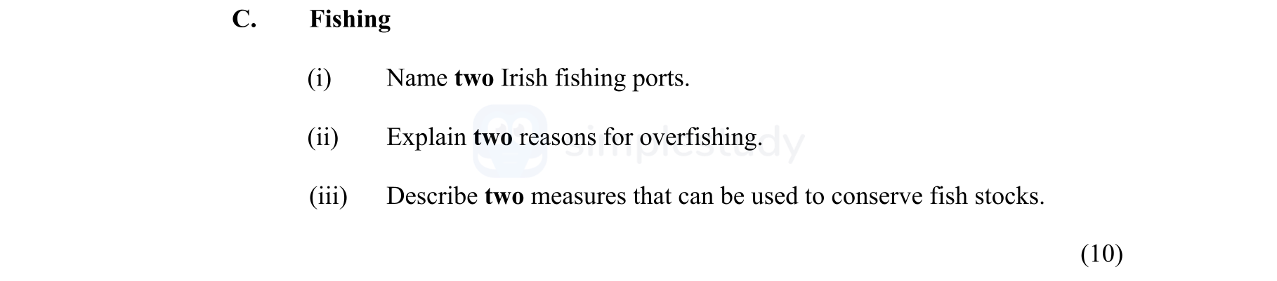 Fishing--(i)-Name-two-Irish-fishing-ports-Junior Cycle Geography-Question C-2012.png