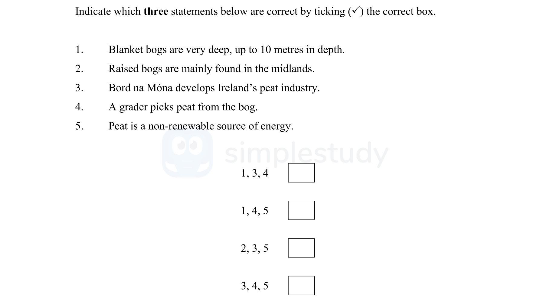 Indicate-which-three-statements-below-are-correct-by-ticking-(✓)-the-correct-box-Junior Cycle Geography-Question 1-2011.png