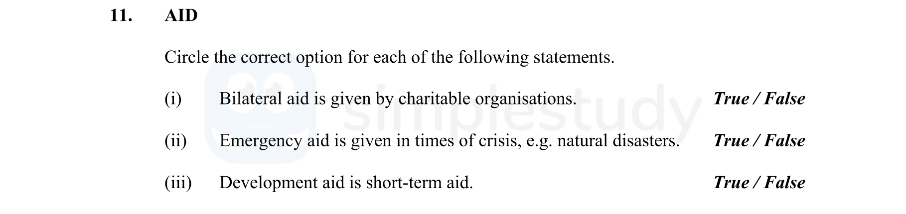 AID--Circle-the-correct-option-for-each-of-the-following-statements-Junior Cycle Geography-Question 11-2013.png