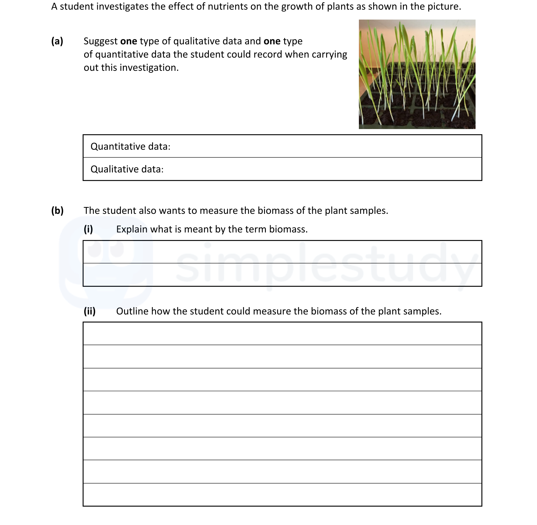 A-student-investigates-the-effect-of-nutrients-on-the-growth-of-plants-as-shown-in-the-picture-Leaving Cert Agricultural Science-Question Question 1-2022.png