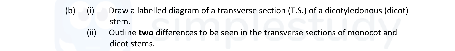 Draw-a-labelled-diagram-of-a-transverse-section-(T.S.)-of-a-dicotyledonous-(dicot)-stem-Leaving Cert Agricultural Science-Question b-2019.png