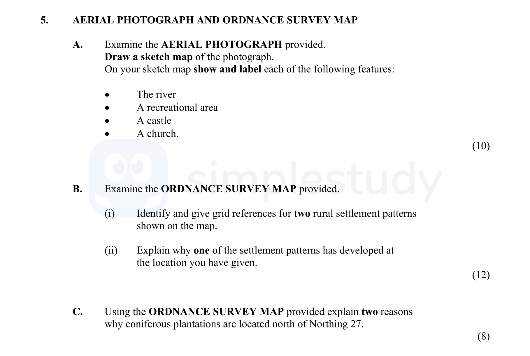 A.-Examine-the-AERIAL-PHOTOGRAPH-provided-Junior Cycle Geography-Question 5-2010.png