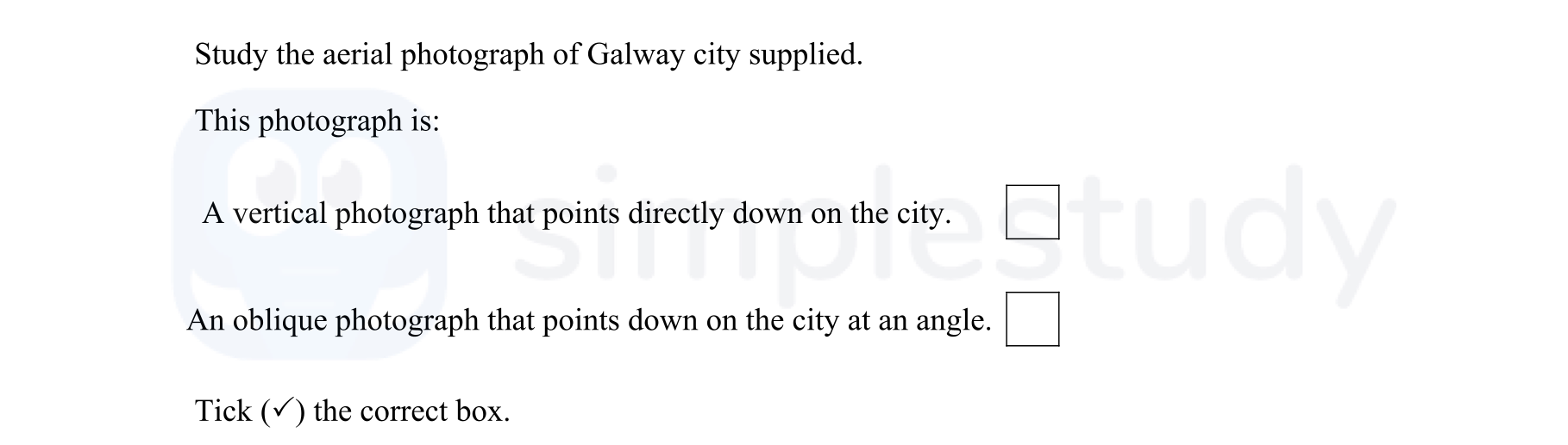 Study-the-aerial-photograph-of-Galway-city-supplied-Junior Cycle Geography-Question 20-2008.png