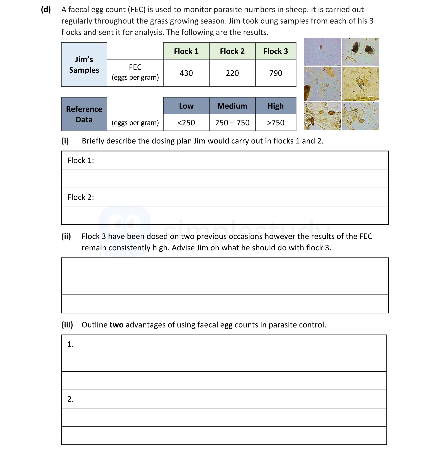 A-faecal-egg-count-(FEC)-is-used-to-monitor-parasite-numbers-in-sheep-Leaving Cert Agricultural Science-Question d-2022.png