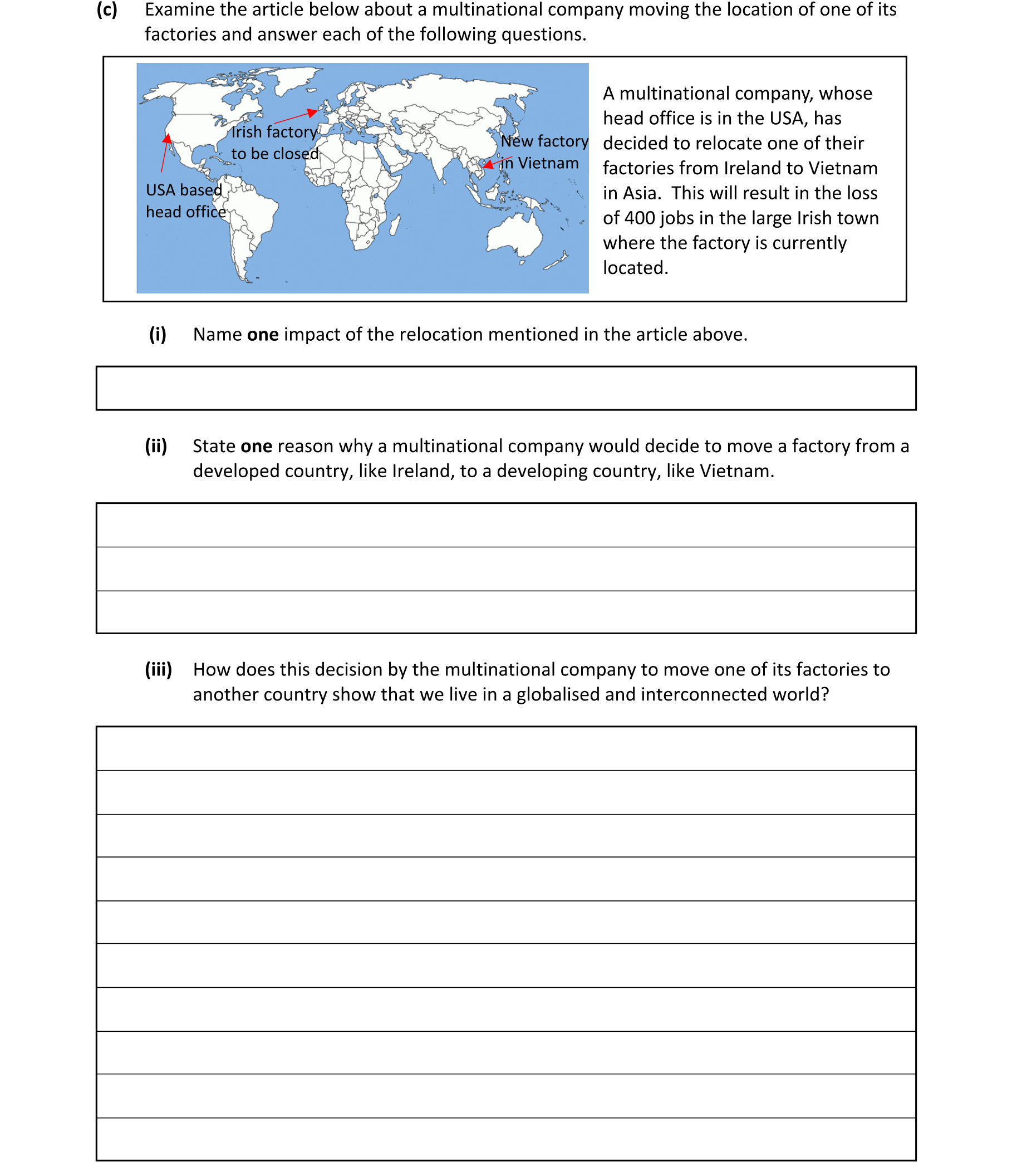 Examine-the-article-below-about-a-multinational-company-moving-the-location-of-one-of-its-factories-and-answer-each-of-the-following-questions-Junior Cycle Geography-Question c-2022.png
