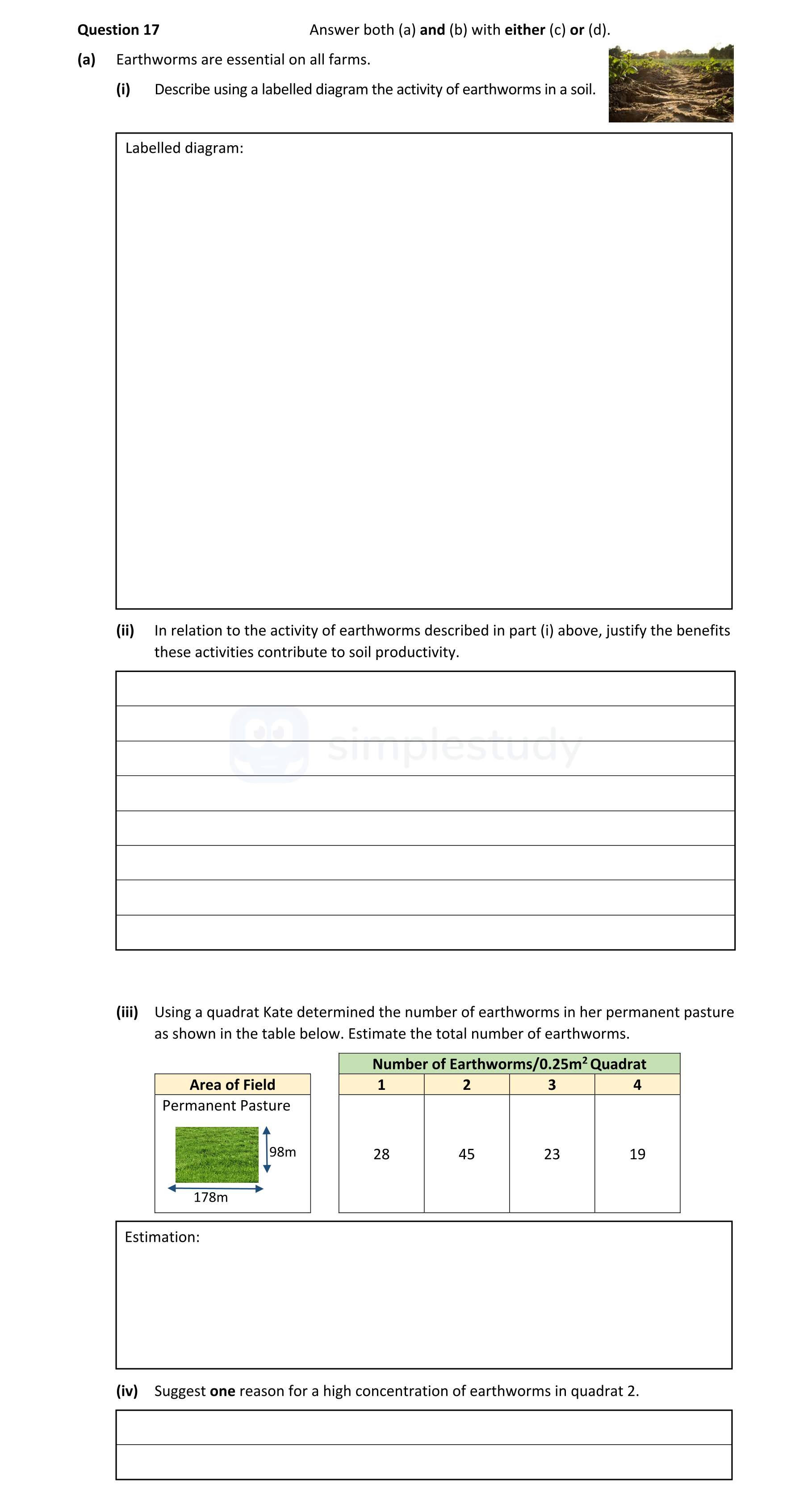 Earthworms-are-essential-on-all-farms-Leaving Cert Agricultural Science-Question 17-2022.png