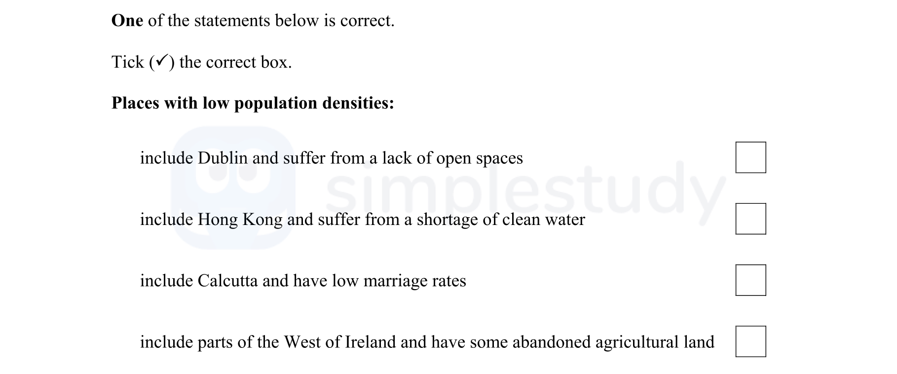One-of-the-statements-below-is-correct-Junior Cycle Geography-Question 1-2008.png