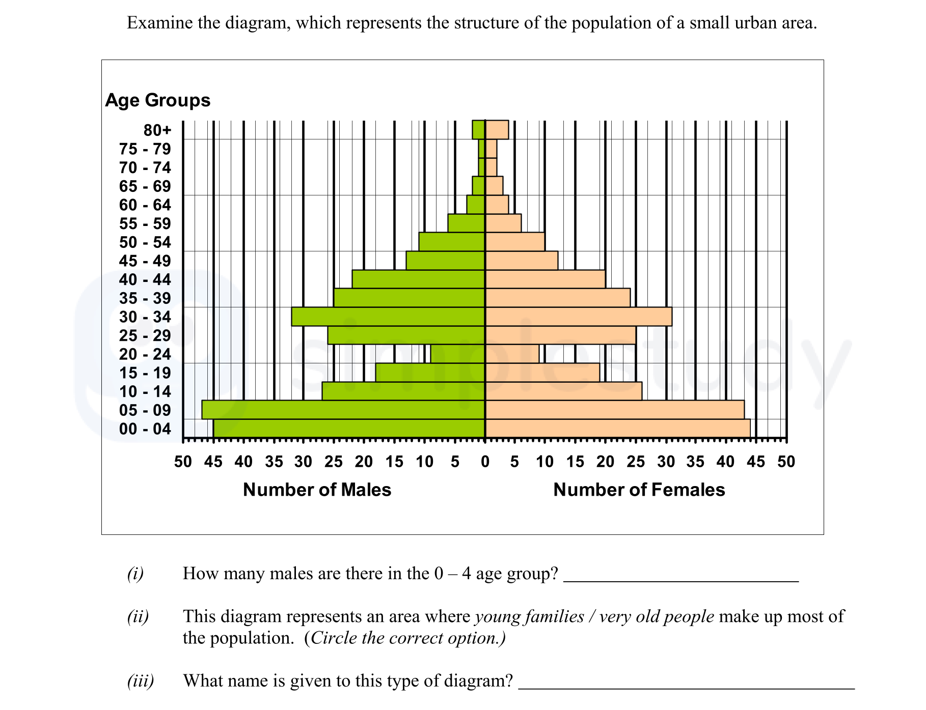 Examine-the-diagram,-which-represents-the-structure-of-the-population-of-a-small-urban-area-Junior Cycle Geography-Question 8-2006.png
