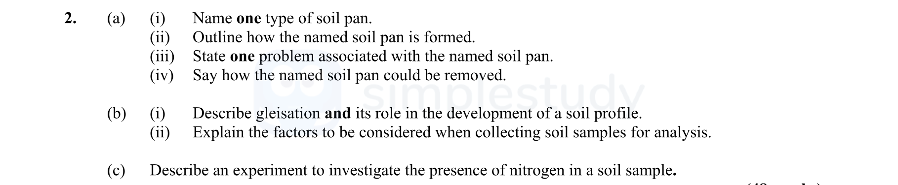 (a)---(i)-Name-one-type-of-soil-pan-Leaving Cert Agricultural Science-Question 2-2011.png