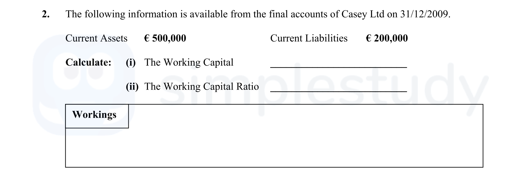 The-following-information-is-available-from-the-final-accounts-of-Casey-Ltd-on-31/12/2009-Leaving Cert Business-Question 2-2010.png