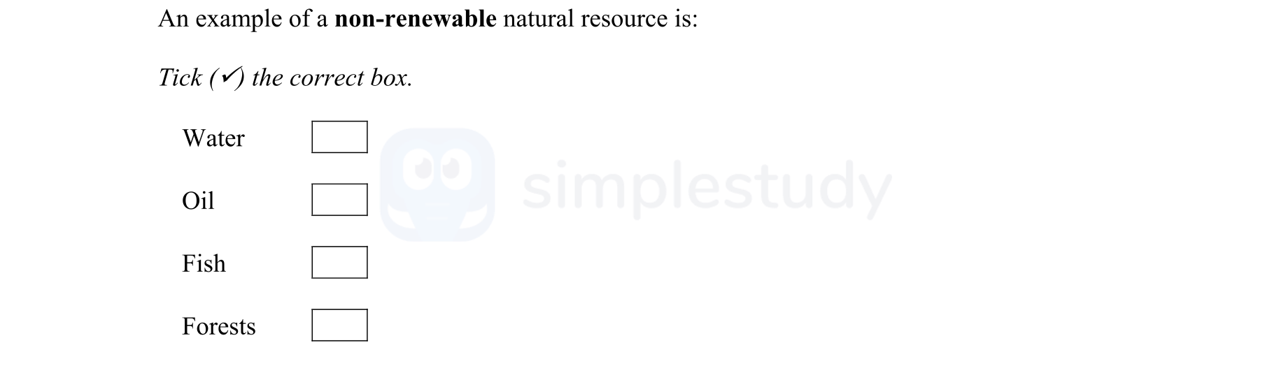 An-example-of-a-non-renewable-natural-resource-is:--Tick-(✓)-the-correct-box-Junior Cycle Geography-Question 14-2007.png