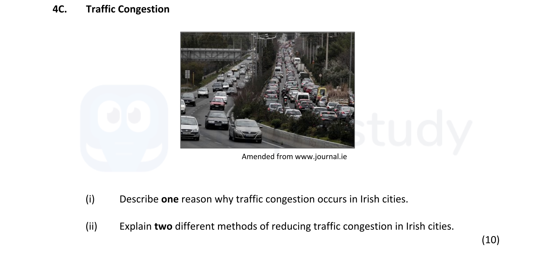 Traffic-Congestion--(i)-Describe-one-reason-why-traffic-congestion-occurs-in-Irish-cities-Junior Cycle Geography-Question 4C-2018.png