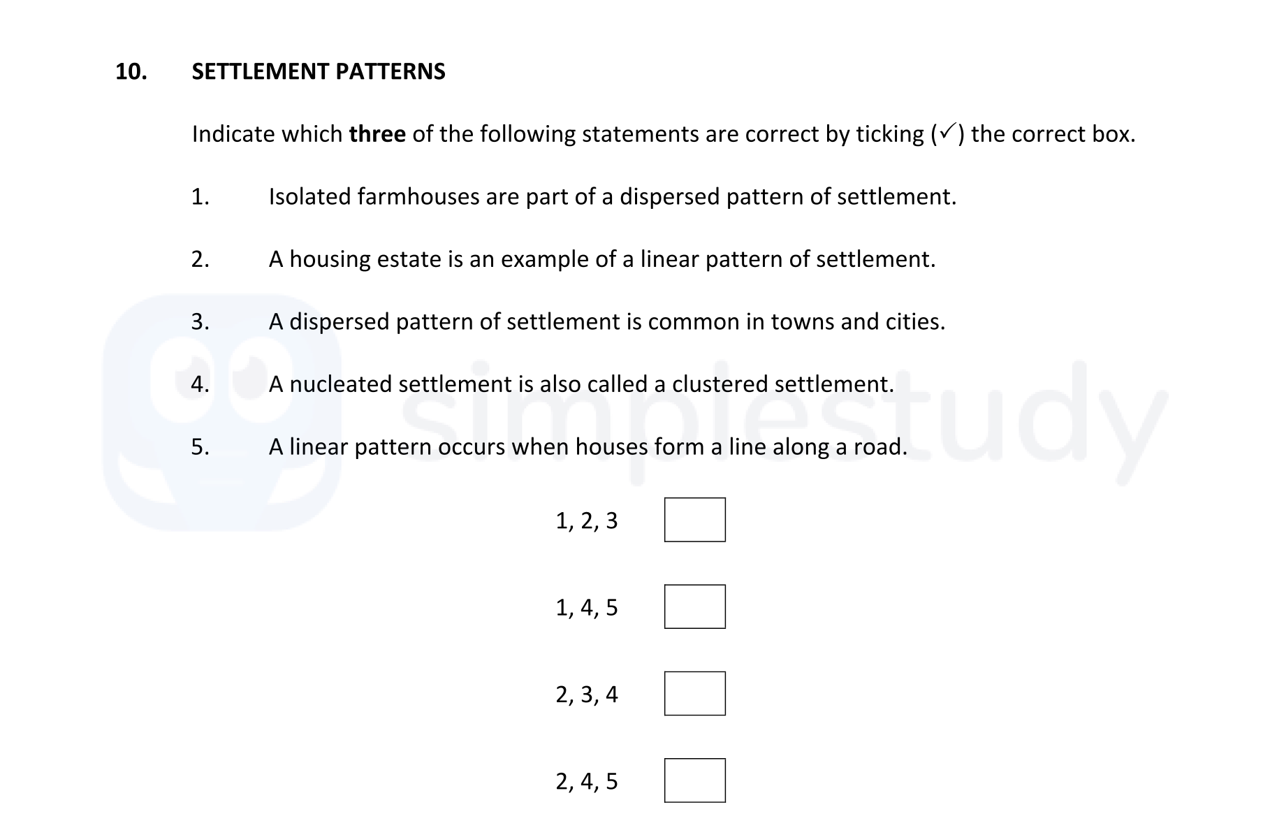 SETTLEMENT-PATTERNS--Indicate-which-three-of-the-following-statements-are-correct-by-ticking-(✓)-the-correct-box-Junior Cycle Geography-Question 10-2017.png