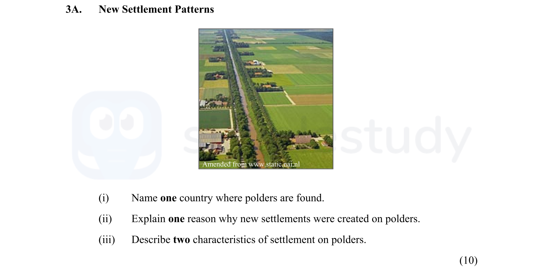 3A.-New-Settlement-Patterns--(i)-Name-one-country-where-polders-are-found-Junior Cycle Geography-Question 3A-2016.png