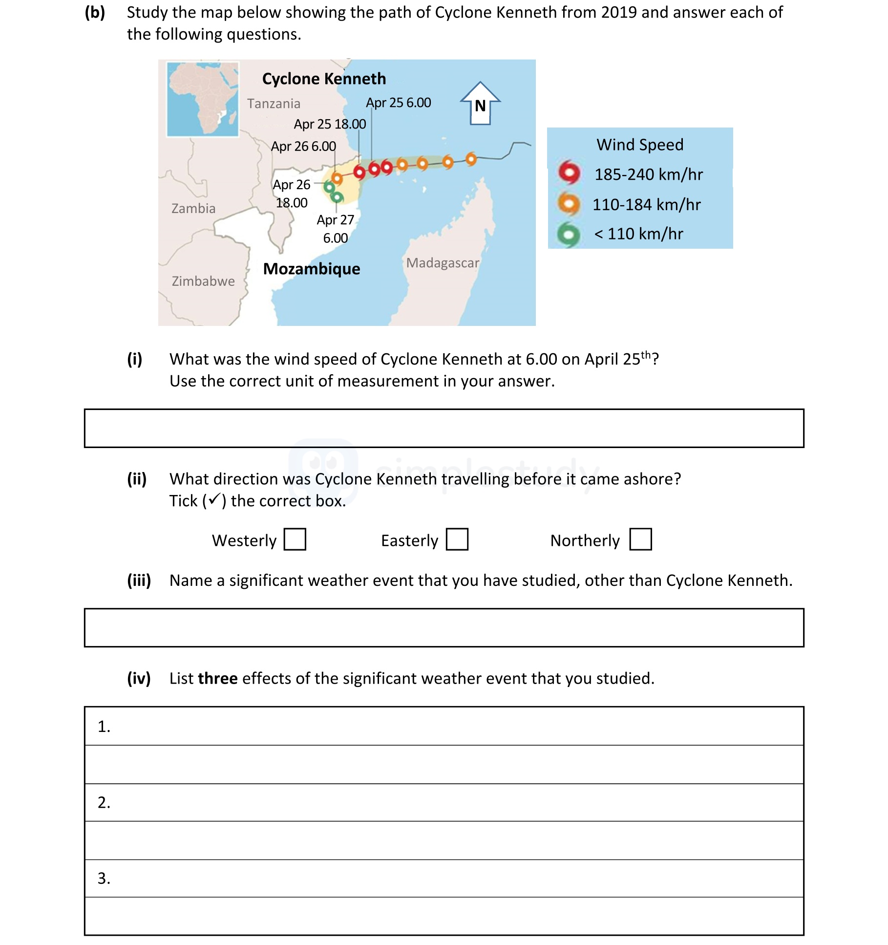 Study-the-map-below-showing-the-path-of-Cyclone-Kenneth-from-2019-and-answer-each-of-the-following-questions-Junior Cycle Geography-Question b-2022.png