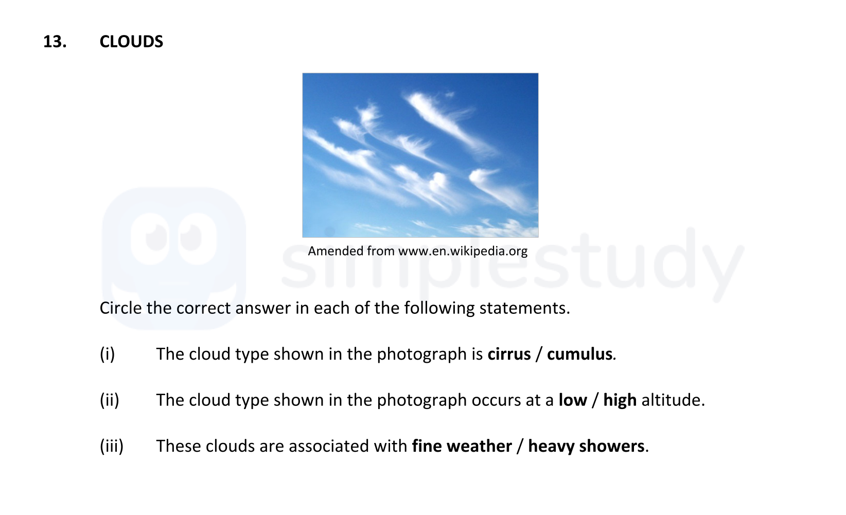 CLOUDS--Circle-the-correct-answer-in-each-of-the-following-statements-Junior Cycle Geography-Question 13-2017.png