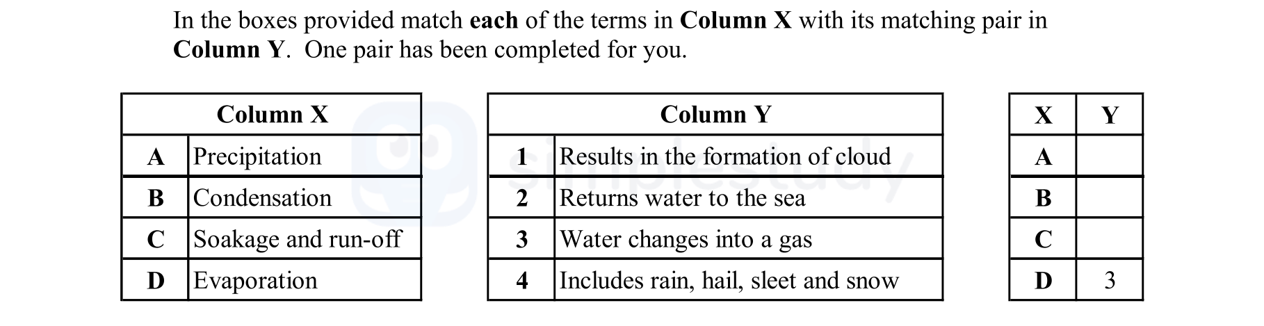 In-the-boxes-provided-match-each-of-the-terms-in-Column-X-with-its-matching-pair-in-Column-Y-Junior Cycle Geography-Question Question 1-2005.png