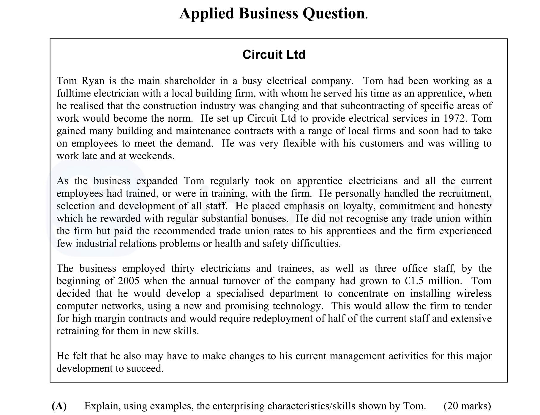 Explain,-using-examples,-the-enterprising-characteristics/skills-shown-by-Tom-Leaving Cert Business-Question A-2005.png