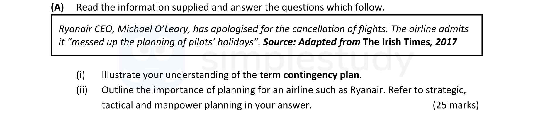 Read-the-information-supplied-and-answer-the-questions-which-follow-Leaving Cert Business-Question 4(A)-2018.png