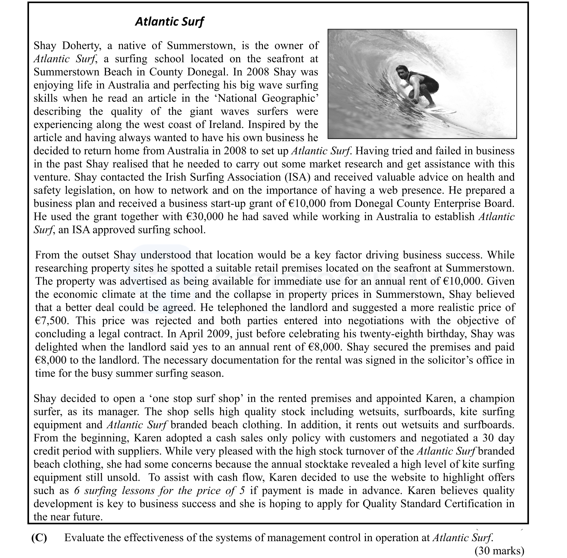 Evaluate-the-effectiveness-of-the-systems-of-management-control-in-operation-at-Atlantic-Surf-Leaving Cert Business-Question C-2014.png