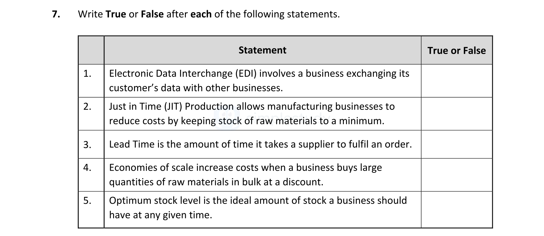 Write-True-or-False-after-each-of-the-following-statements-Leaving Cert Business-Question 7-2020.png