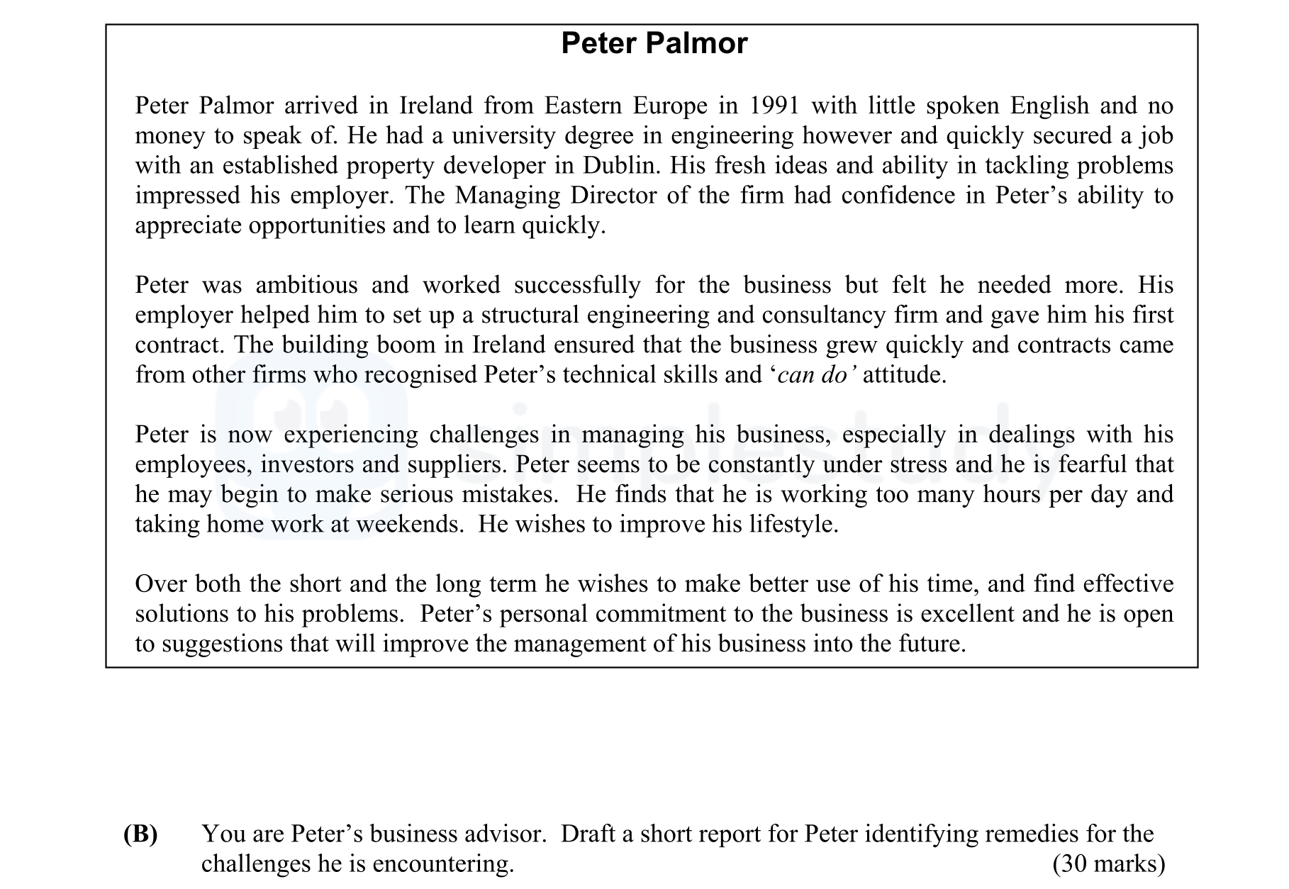 You-are-Peter's-business-advisor-Leaving Cert Business-Question B-2004.png