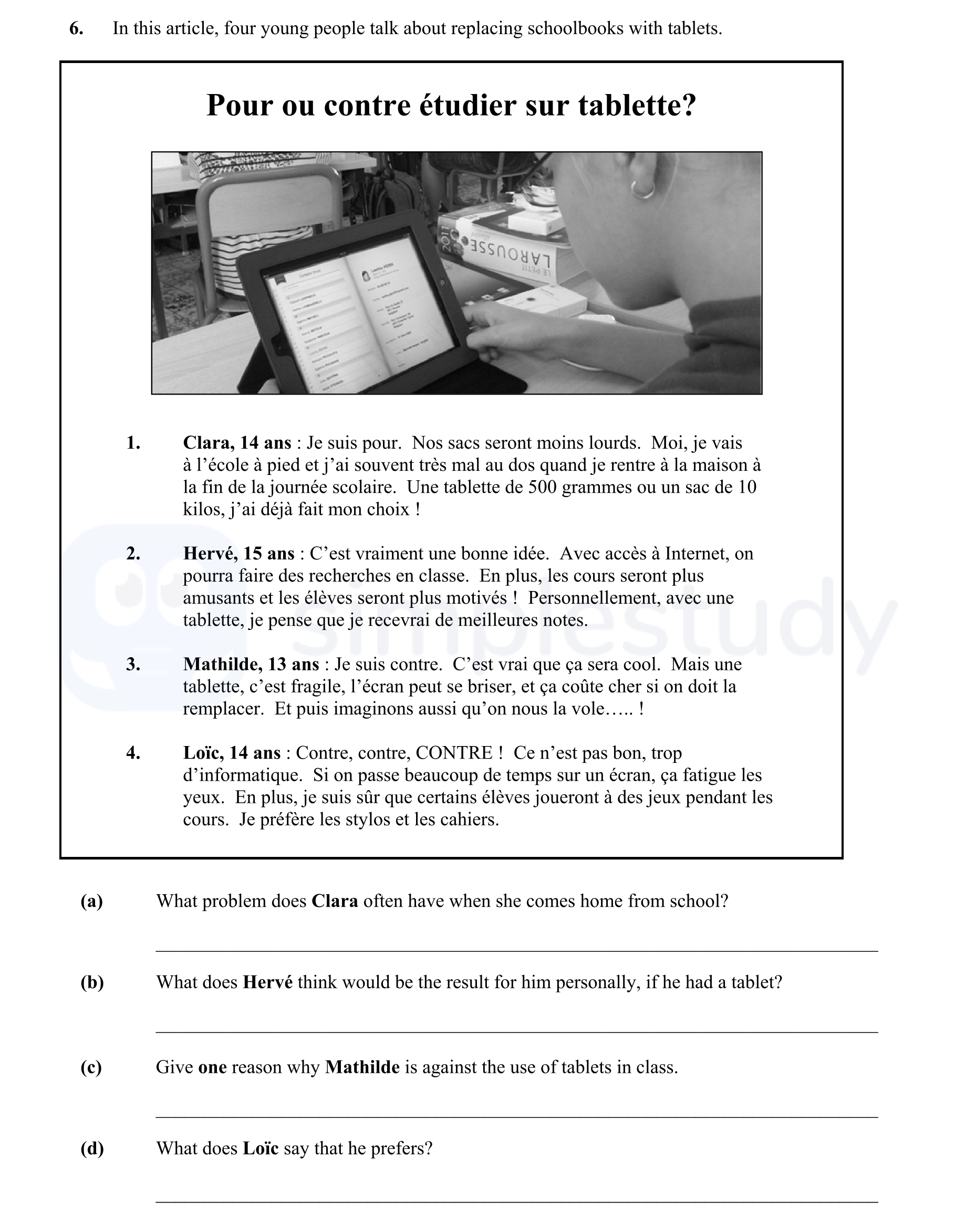 In-this-article,-four-young-people-talk-about-replacing-schoolbooks-with-tablets-Junior Cycle French-Question 6-2014.png