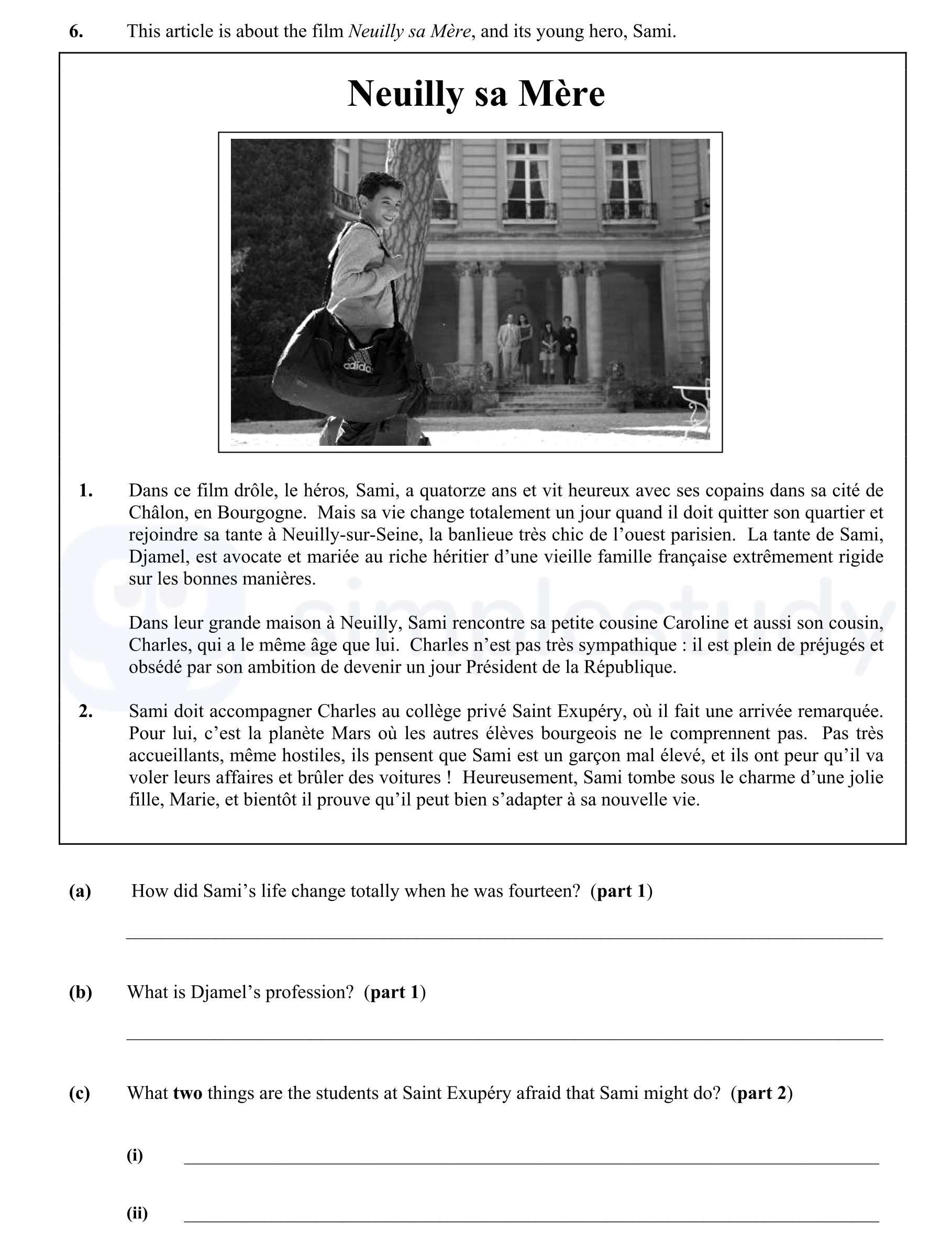 Dans-ce-film-drôle,-le-héros,-Sami,-a-quatorze-ans-et-vit-heureux-avec-ses-copains-dans-sa-cité-de-Chalon,-en-Bourgogne-Junior Cycle French-Question 6-2010.png