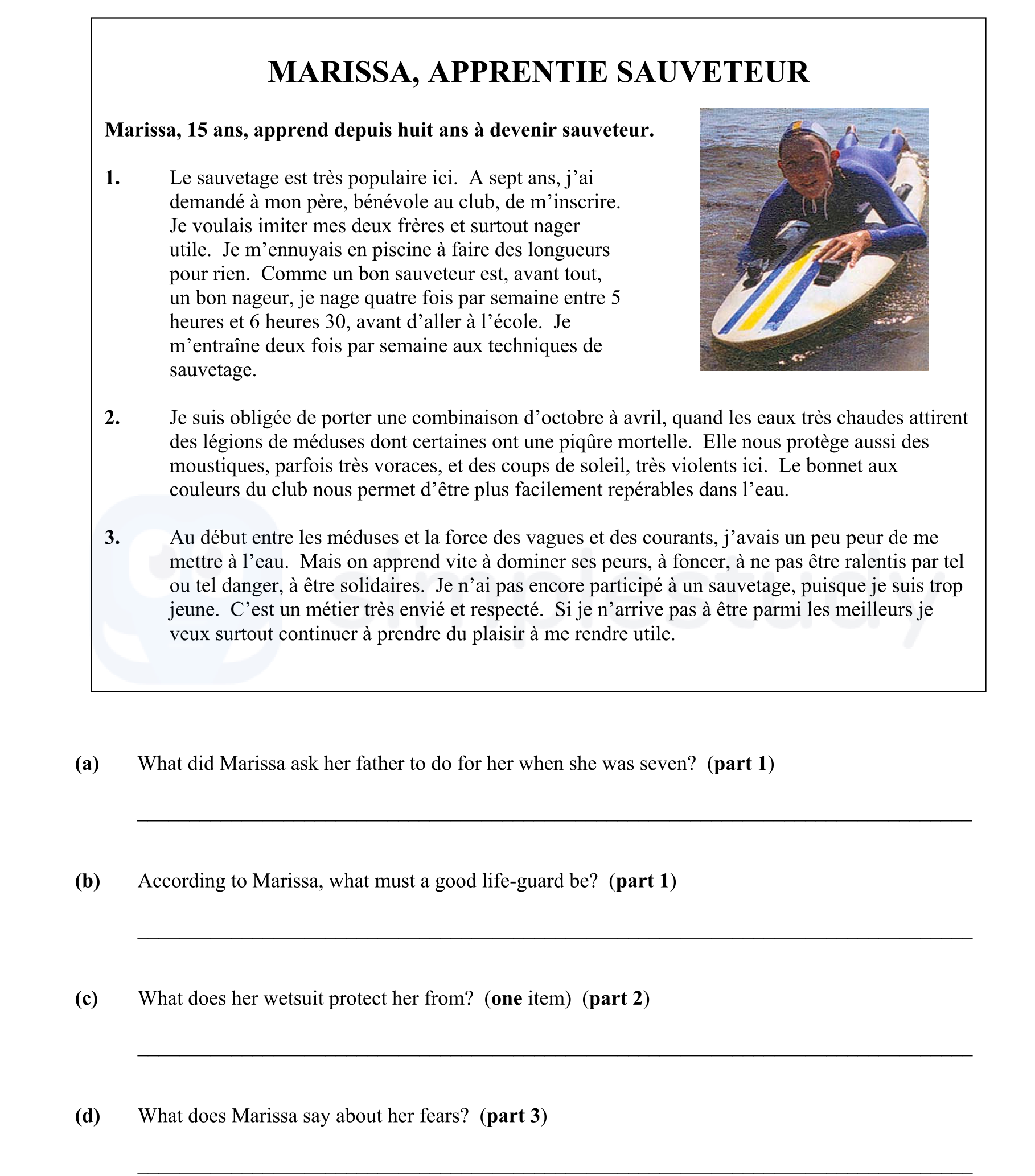 Marissa,-15-ans,-apprend-depuis-huit-ans-à-devenir-sauveteur-Junior Cycle French-Question 1-2006.png