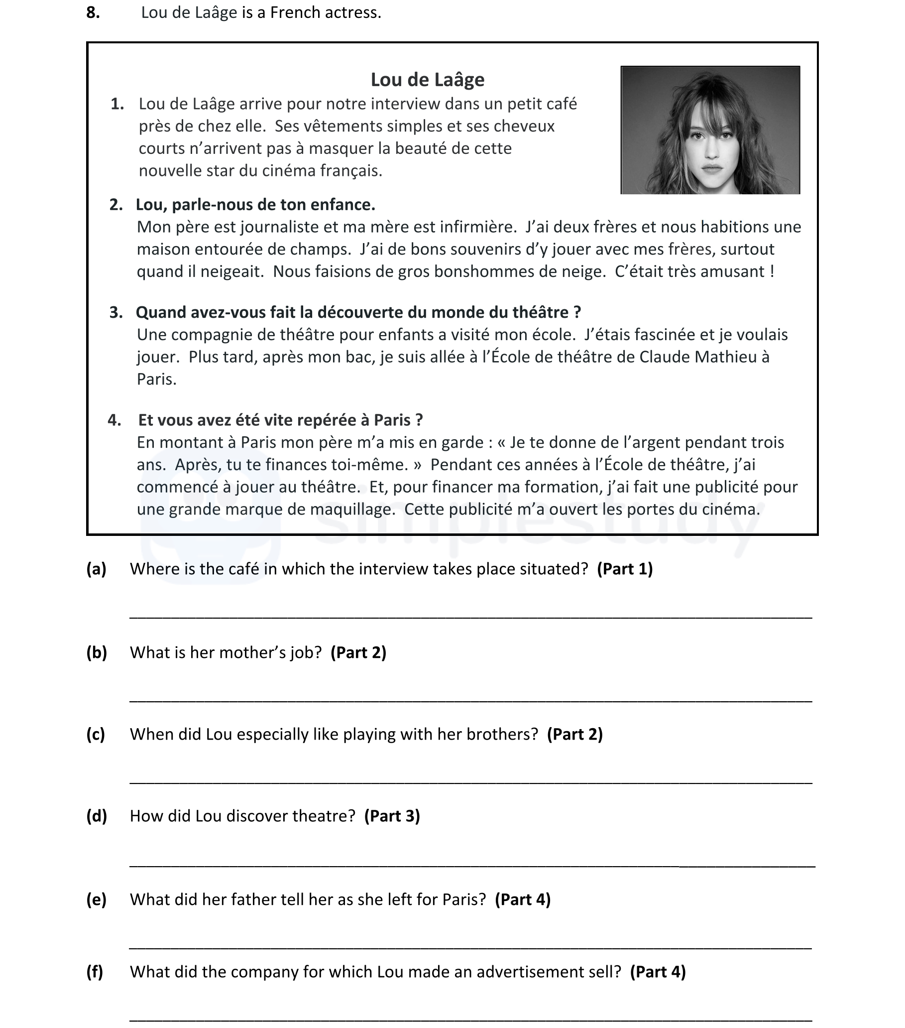 Lou-de-Laâge-is-a-French-actress-Junior Cycle French-Question 8-2018.png