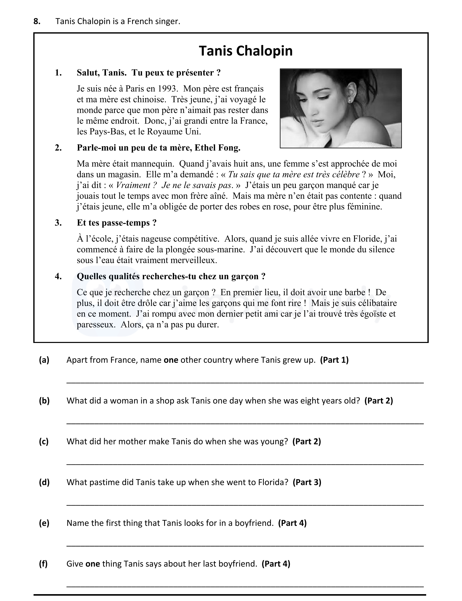 Tanis-Chalopin-is-a-French-singer-Junior Cycle French-Question 8-2017.png